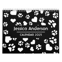 Calendário Preto Personalizado com Impressões de L