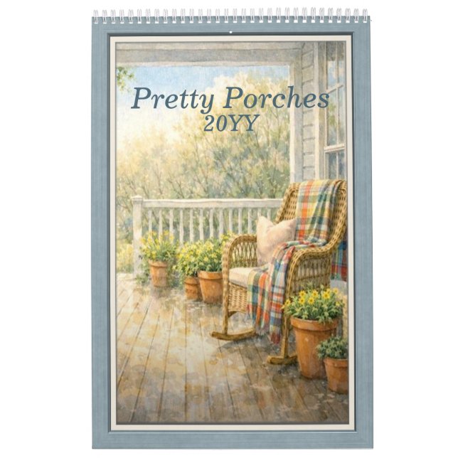 Calendário Pretty Porches 2026 – A Watercolor Calendar (Capa)