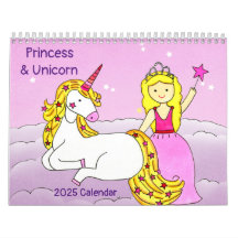 Calendário Princesa e Unicórn 2025