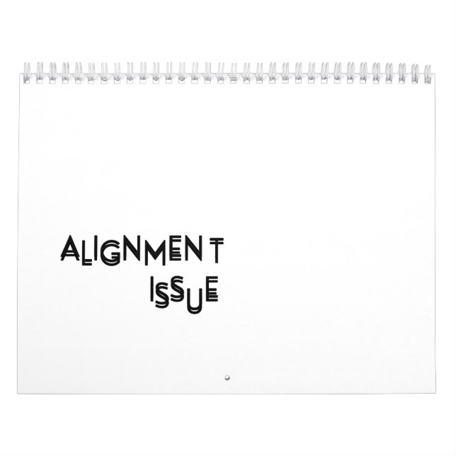 Calendário Problema de Alinhamento Minimalista Sobredimension (Capa)