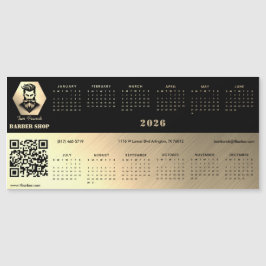 Calendário profissional de barbearia preto e doura