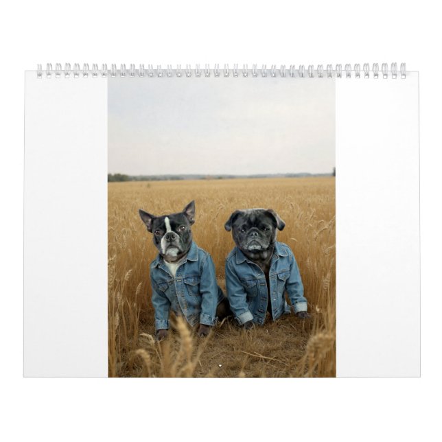 Calendário pug and Boston terrier calendar (Capa)