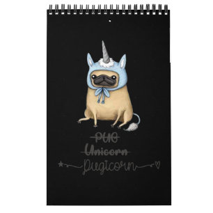 Calendário Pug unicorn Equal PUGICORN
