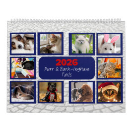 Calendário 'Purr & Bark-ingham Tails' Pet Custom