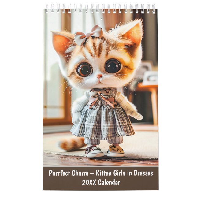 Calendário Purrfect Charm – Kitten Girls in Dresses (Capa)