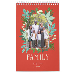 Calendário Quadro de Arco Floral Feliz Natal Foto