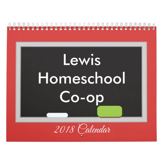 Calendário Quadro de Coop Homeschool em Fundo Vermelho (Capa)