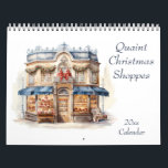 Calendário Quaint Christmas Shoppes<br><div class="desc">Ilustrações de shoppes de cor decoradas para o Natal enchem este calendário. Gráficos auxiliados por IA adquiridos com uso comercial. Trabalho de arte: RavenPrintableDesign</div>