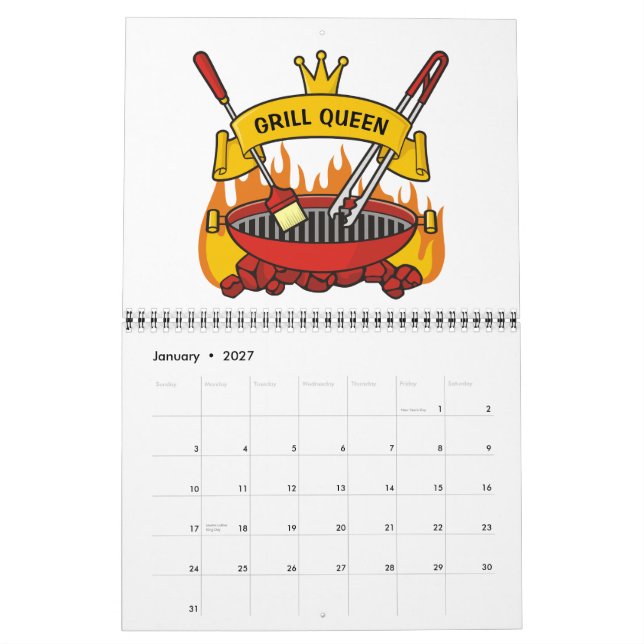 Calendário Rainha da Grelha (Jan 2027)