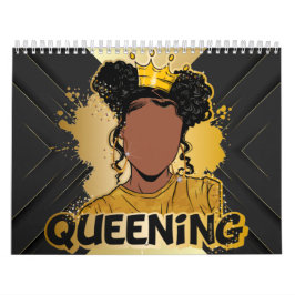 Calendário Rainha negra rainha melanina mulheres ouro amor