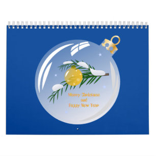 Calendário Ramificação de Natal decorada em bauble