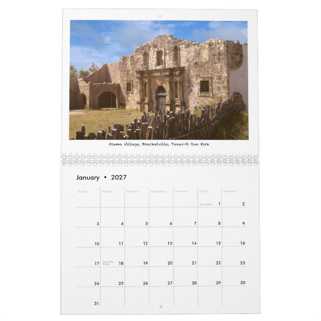 Calendário Ranchos do filme do oeste americano (Jan 2027)