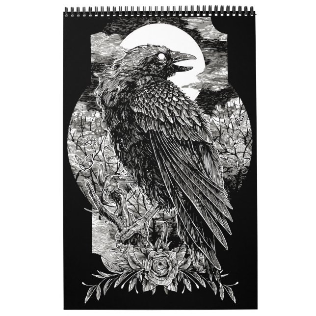 Calendário Raven Místico Escuro (Capa)