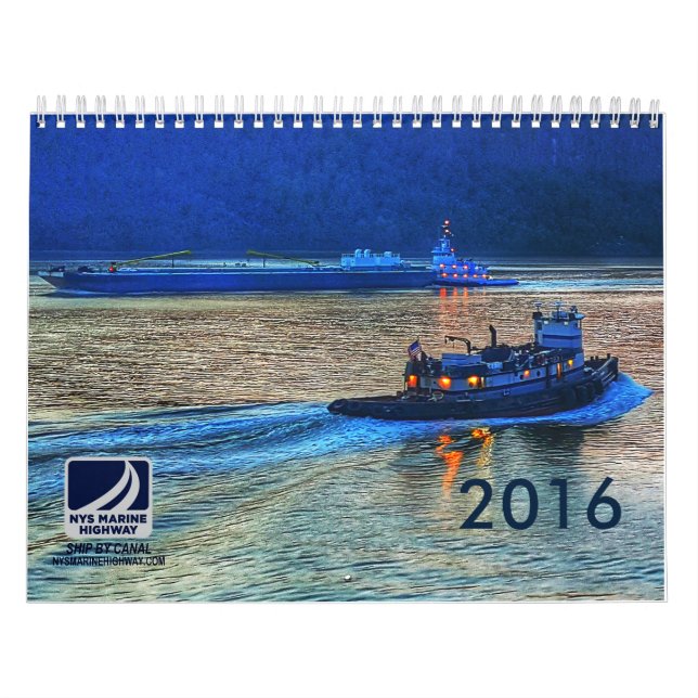 Calendário Reboquees e barcas da estrada marinha 2016 de NYS (Capa)