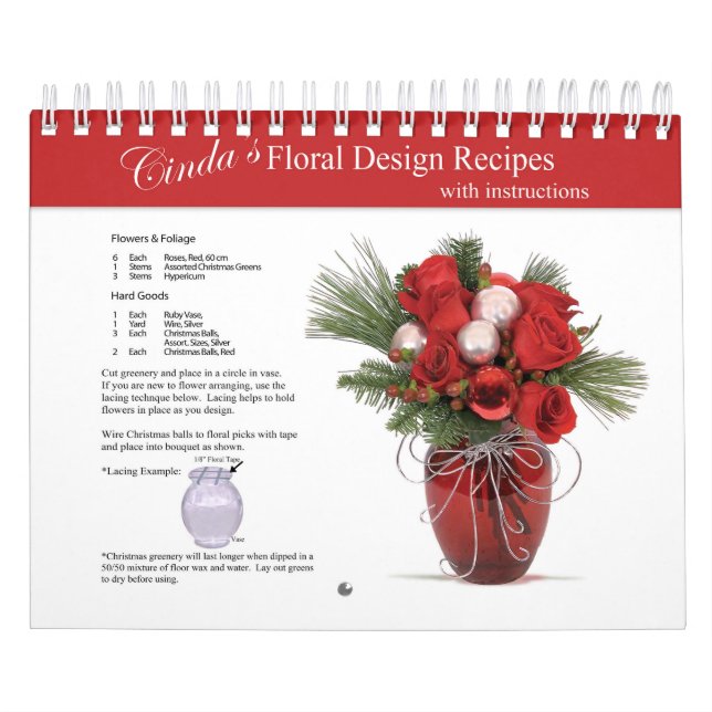Calendário Receita de Design Floral de Cinda com instruções (Capa)