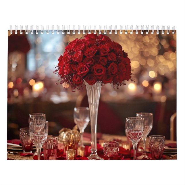 Calendário Red Rose Valentine Romantic Wall Desk   (Capa)