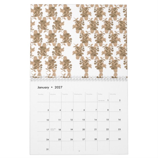 Calendário Reflexão perfeitamente simétrica de uma montanha l (Jan 2027)