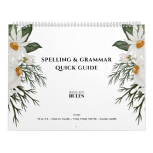 Calendário Regras Ortográficas Florais para Senhoras e Escrit