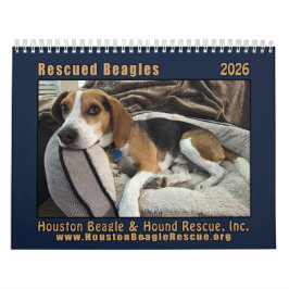 Calendário Rescued Beagles 2026 Wall Calendar
