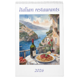 Calendário Restaurante Italiano com Aquaura Original 2026