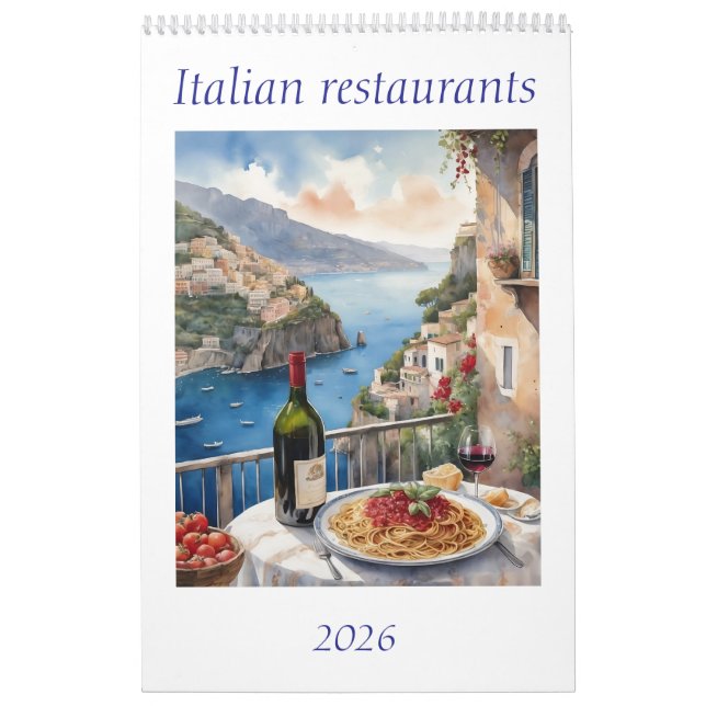Calendário Restaurante Italiano com Aquaura Original 2026 (Capa)