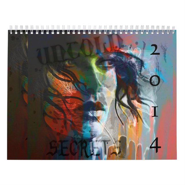 Calendário retrato da fêmea de 2014 meios mistos (Capa)