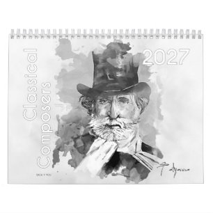 Calendário Retratos de Compositores Clássicos, 2026