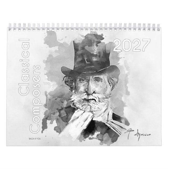 Calendário Retratos de Compositores Clássicos, 2026 (Capa)
