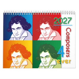 Calendário Retratos de Compositores Clássicos, Estilo Cartoon