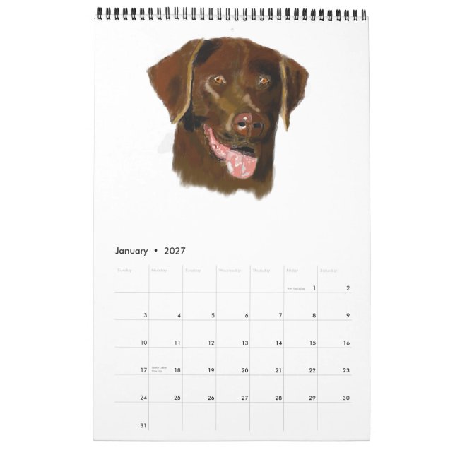 Calendário Retratos do cão (Jan 2027)