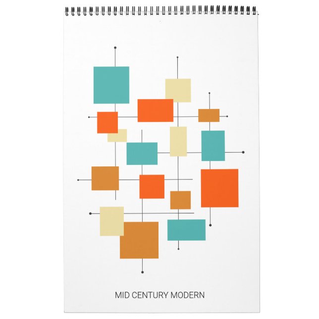 Calendário Retro de Arte Original Moderno do meio século (Capa)