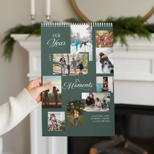 Calendário Revisão do Ano de Colagem de Fotos da Família em M