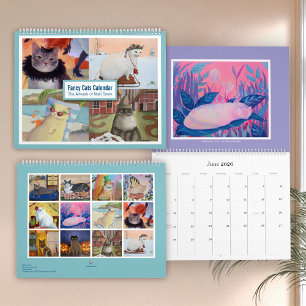 Calendário Rico Cats Retrato Pintura