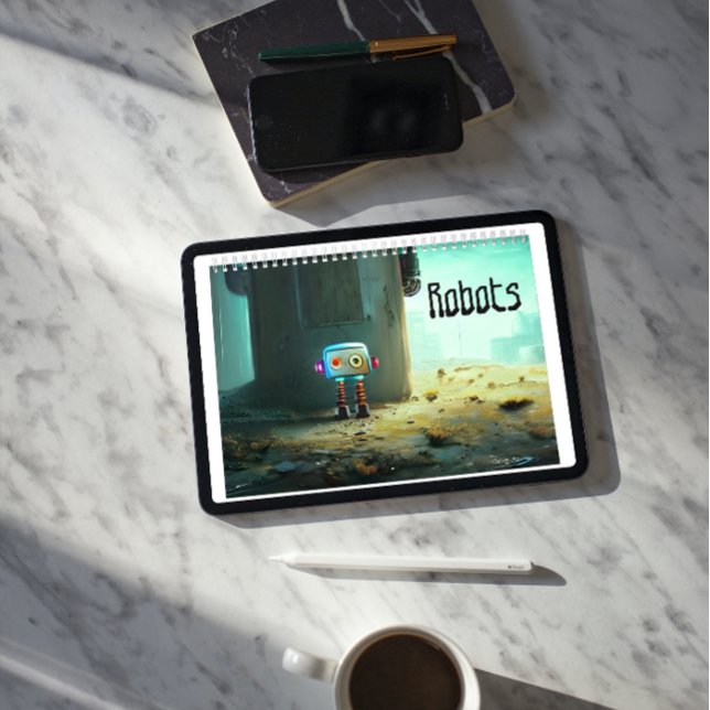 Calendário Robôs - Trabalho de arte digital por Christine aka (Criador carregado)