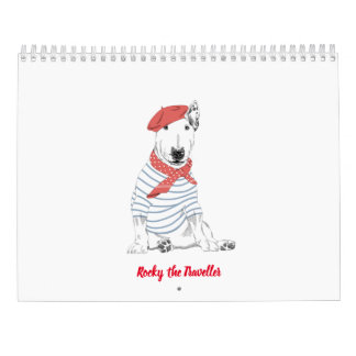 Calendário Rocky the Bull Terrier 2024 Costume Calendar