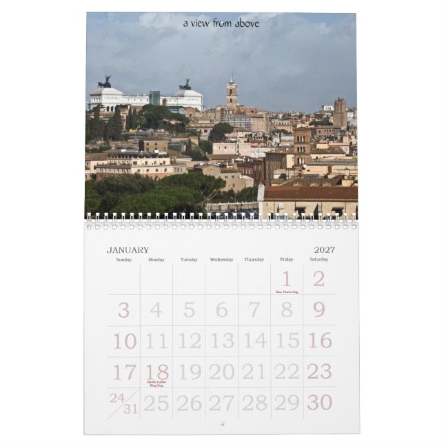 Calendário Roma, Italia (Jan 2027)