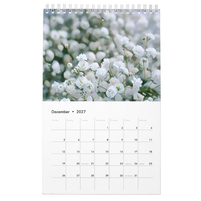 Calendário Romantic cottage flowers wallpaper (Dez 2027)