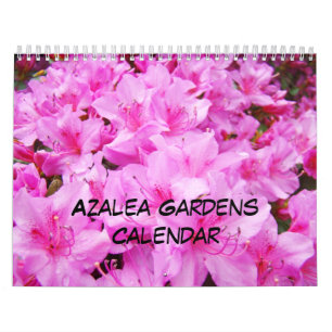 Calendário Rosa Branco Laranja Azaléia Jardins de
