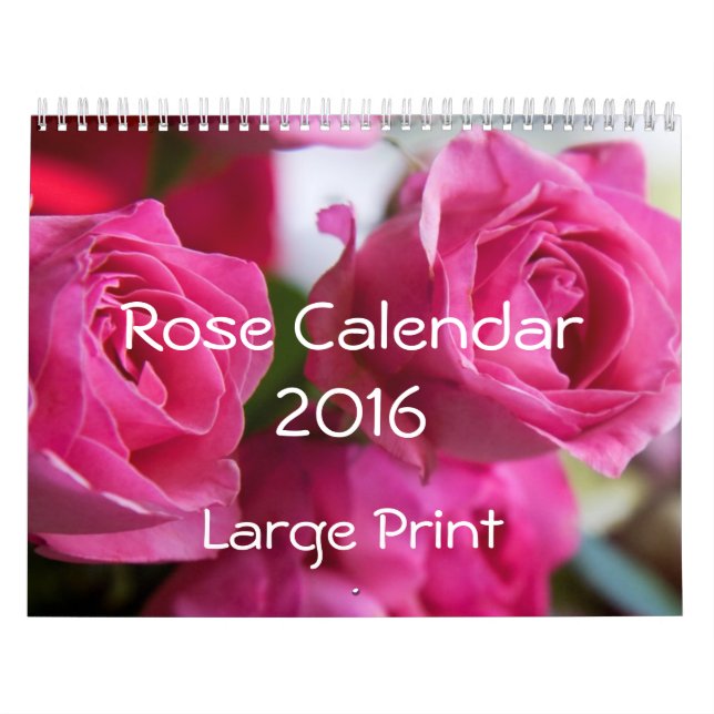 Calendário Rosa Calendar 2016 Grande Impressão (Capa)