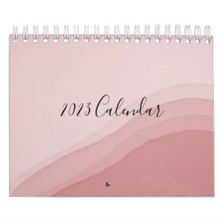 Calendário rosa com abstrato art