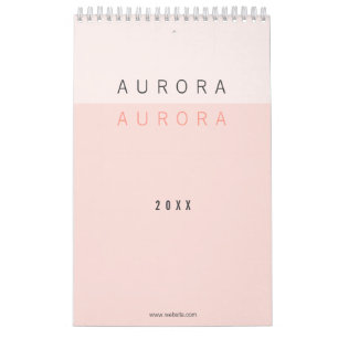Calendário Rosa Mínimo - Dois Tom