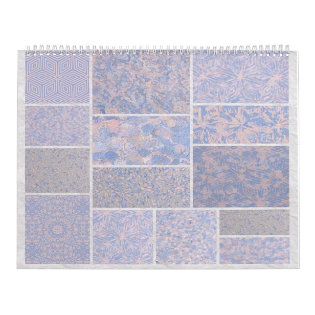 Calendário Rosa rosa e azul claro (Capa)