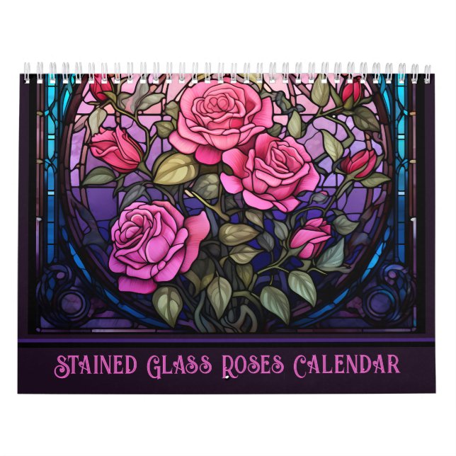 Calendário Rosas De Vidro Manchas Floral