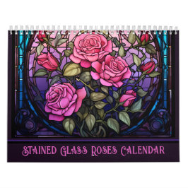Calendário Rosas De Vidro Manchas Floral