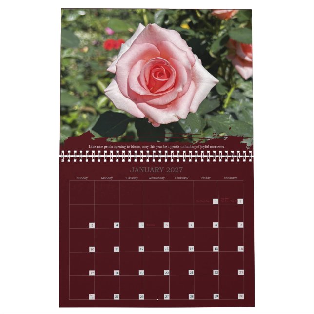 Calendário Roses Photography Inspirational Quote Calendar (Jan 2027)