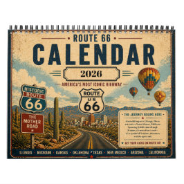 Calendário Rota Personalizada 66 Antiga Pegue Suas Pontadas