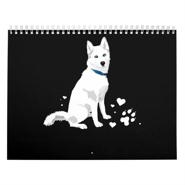 Calendário Rouco Siberian Husky Sweet White Snow Dog (Capa)