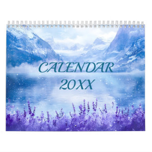 Calendário Rustic Countryside Landscapes Watercolor Journey