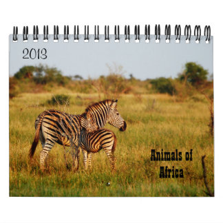 Calendário Safari 2013 de África dos animais selvagens
