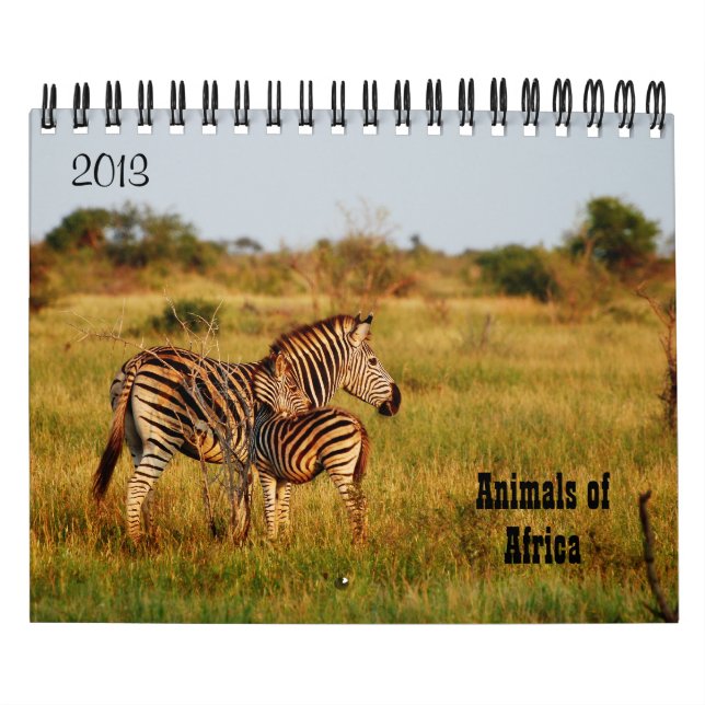 Calendário Safari 2013 de África dos animais selvagens (Capa)